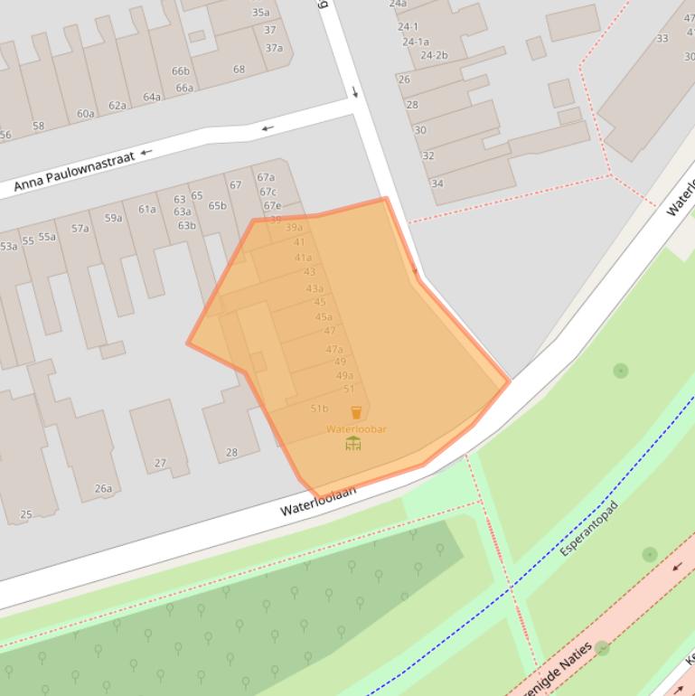 Kaart van postcodegebied 9725BB.