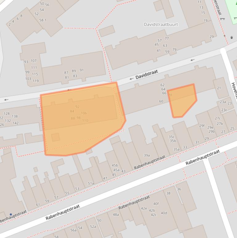 Kaart van postcodegebied 9725BV.