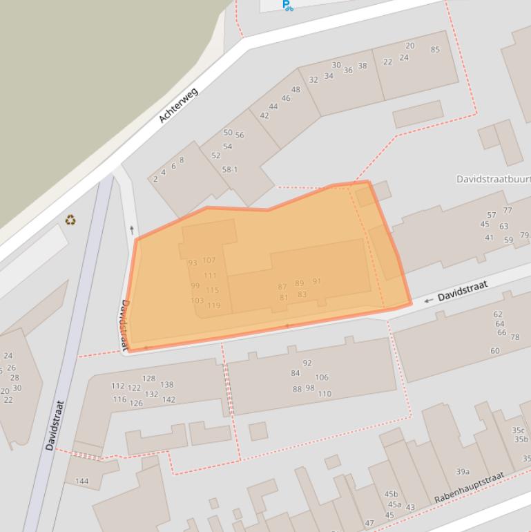 Kaart van postcodegebied 9725BZ.