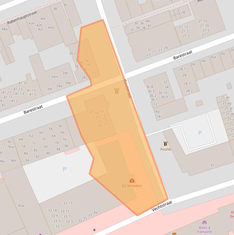 Kaart van postcodegebied 9725CH.