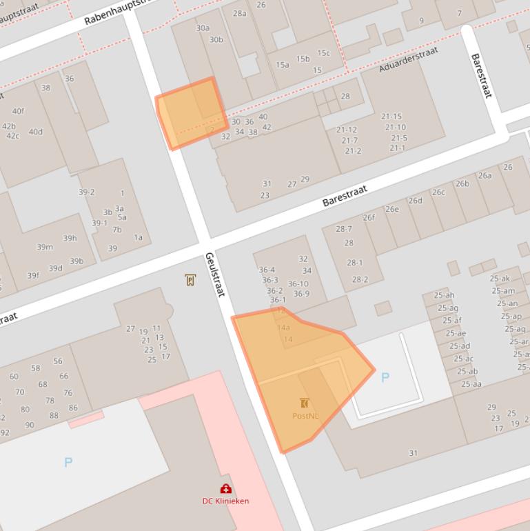 Kaart van postcodegebied 9725CK.