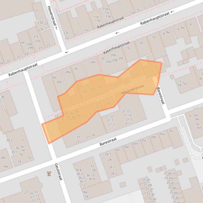 Kaart van postcodegebied 9725CL.