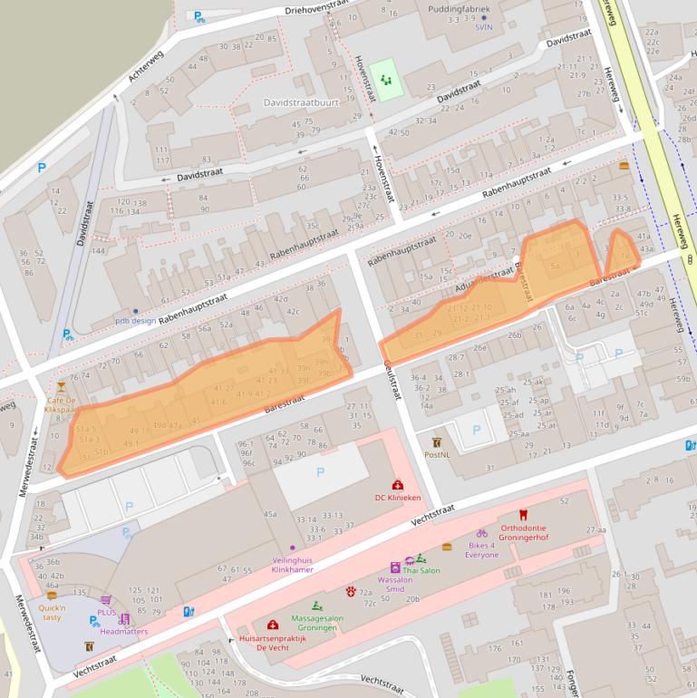 Kaart van postcodegebied 9725CM.