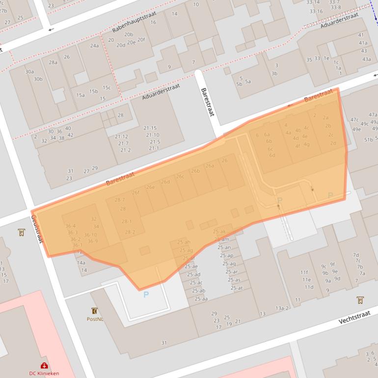 Kaart van postcodegebied 9725CP.