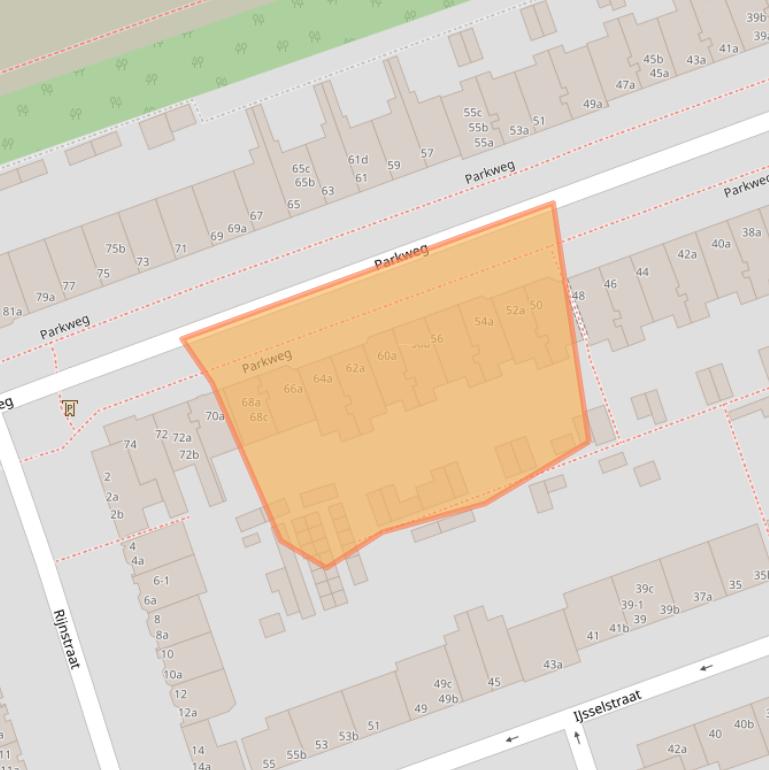 Kaart van postcodegebied 9725EK.