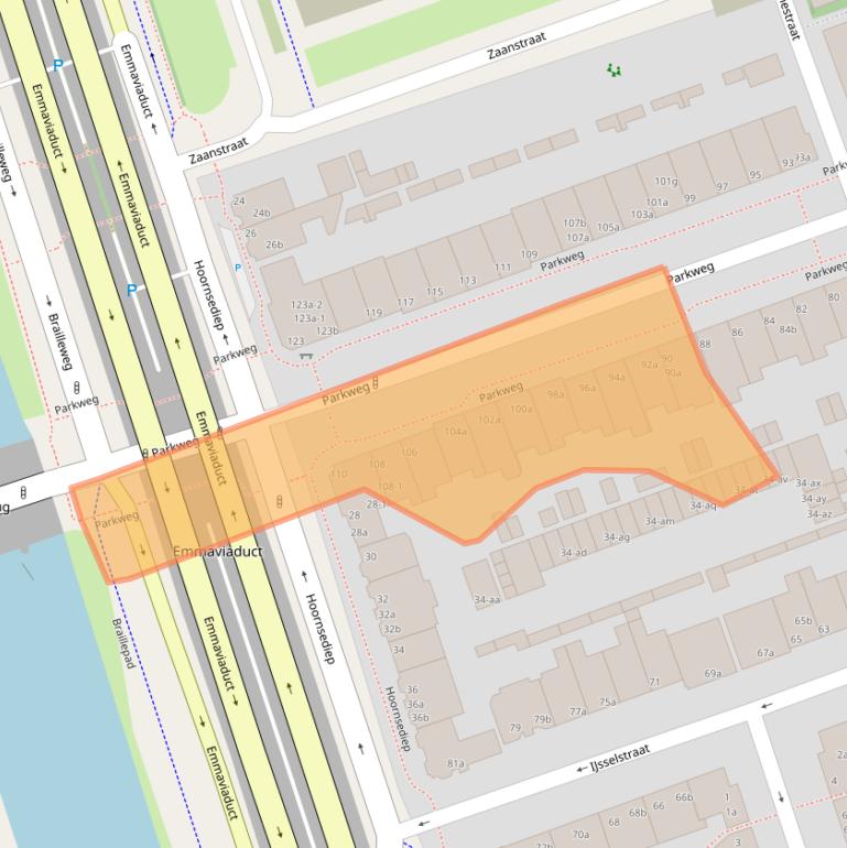 Kaart van postcodegebied 9725EM.