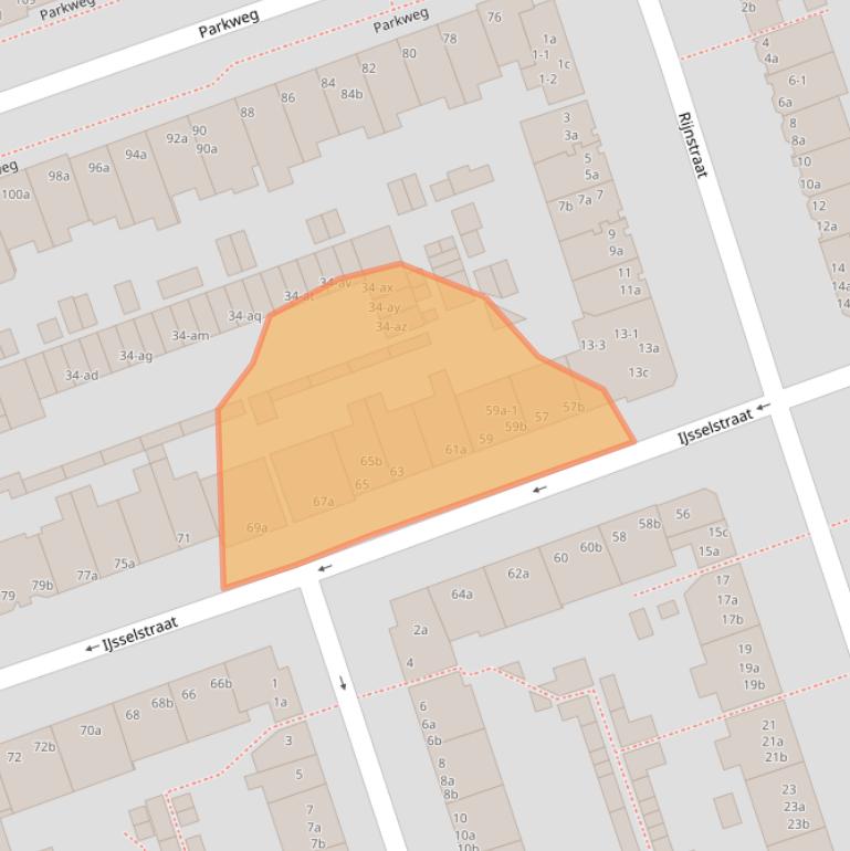 Kaart van postcodegebied 9725GD.