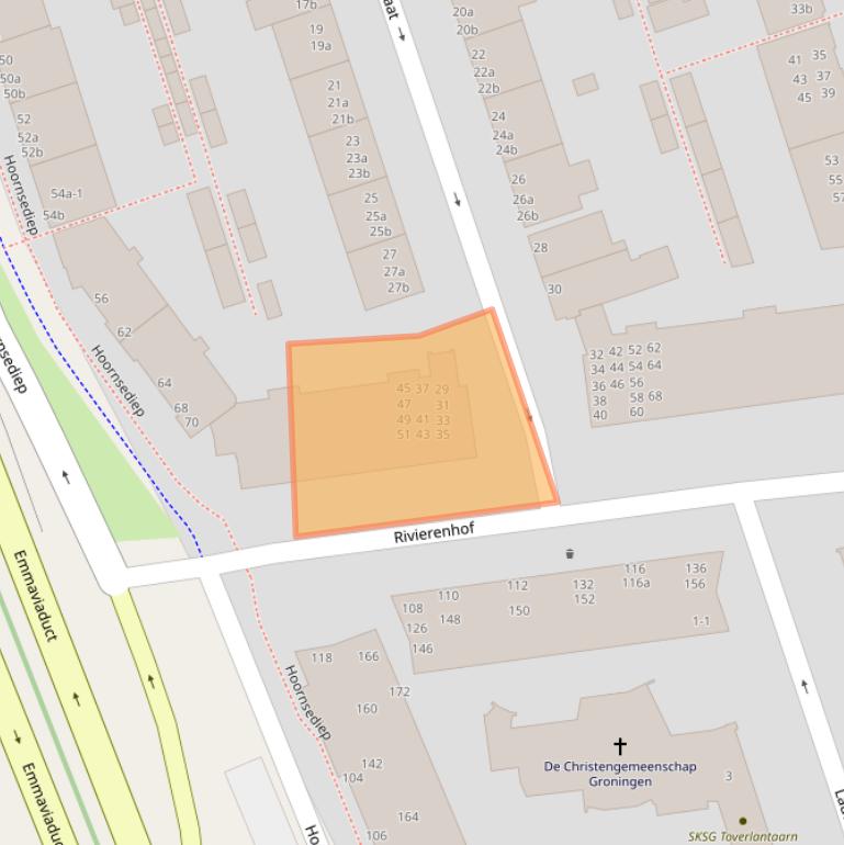 Kaart van postcodegebied 9725GN.