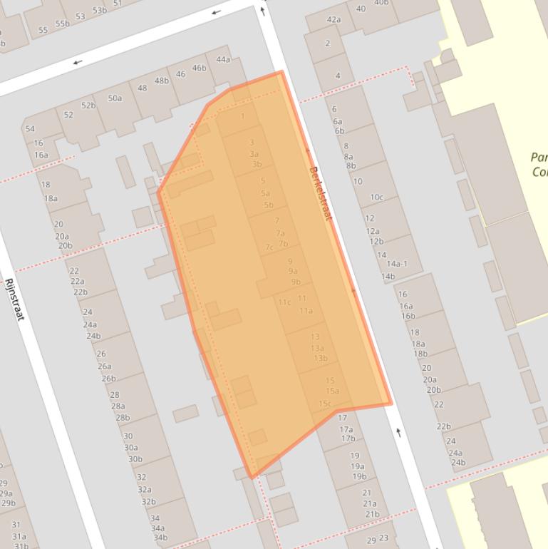 Kaart van postcodegebied 9725GT.