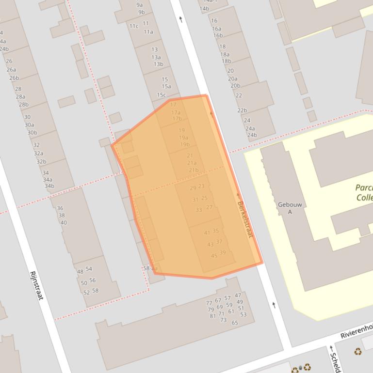 Kaart van postcodegebied 9725GV.