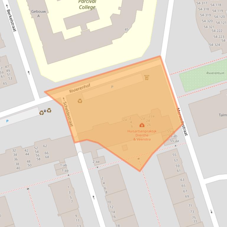 Kaart van postcodegebied 9725HA.