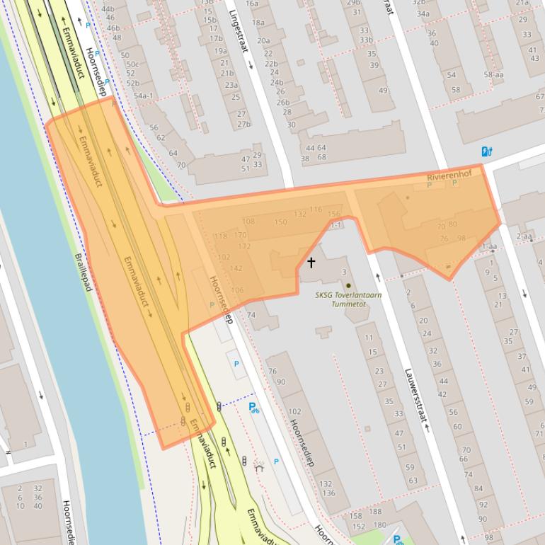 Kaart van postcodegebied 9725HC.