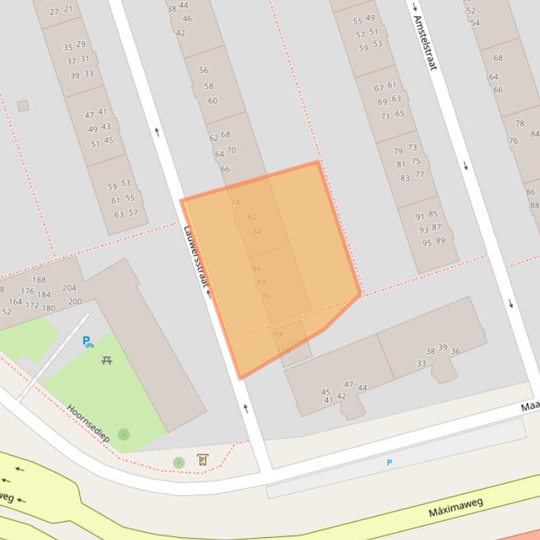 Kaart van postcodegebied 9725HJ.