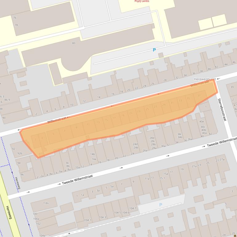 Kaart van postcodegebied 9725JA.