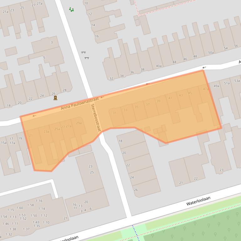 Kaart van postcodegebied 9725JR.