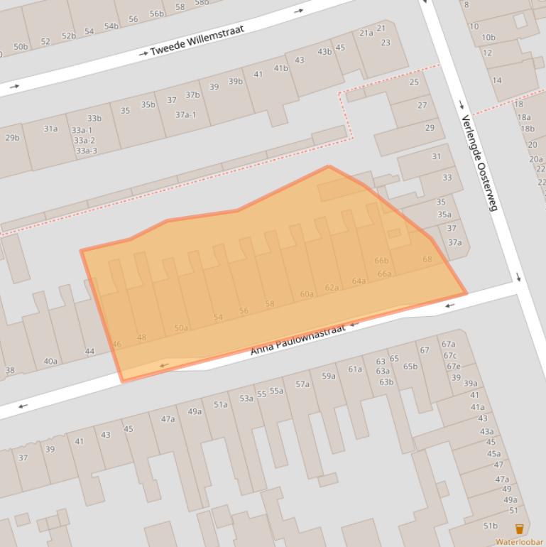 Kaart van postcodegebied 9725JV.