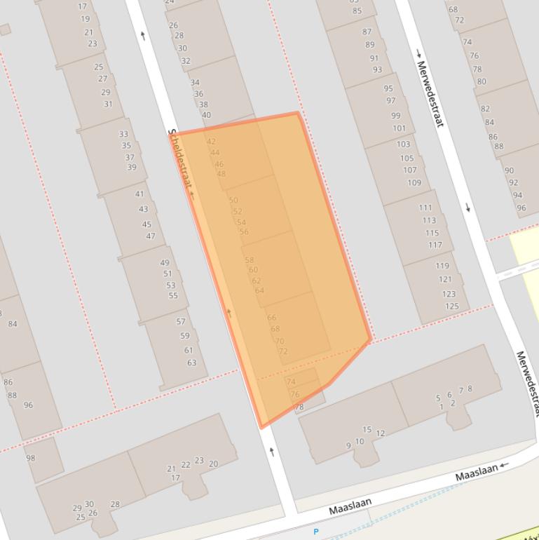 Kaart van postcodegebied 9725KS.