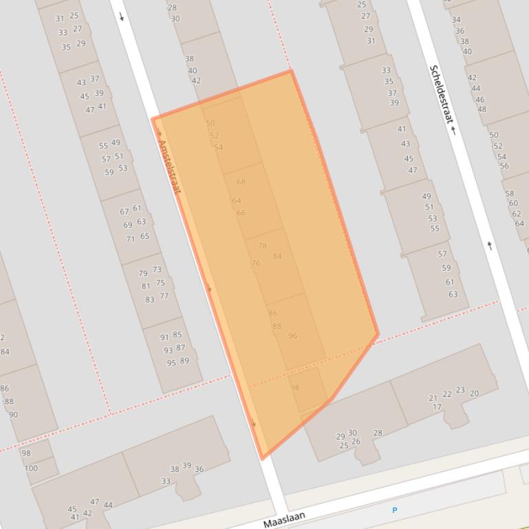 Kaart van postcodegebied 9725KX.