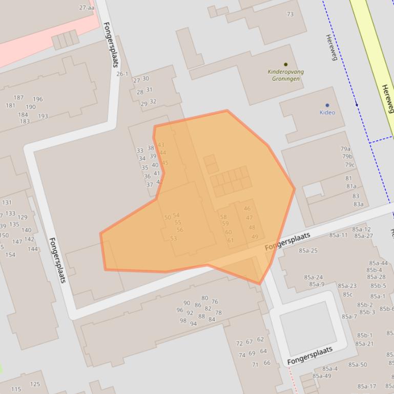 Kaart van postcodegebied 9725LC.