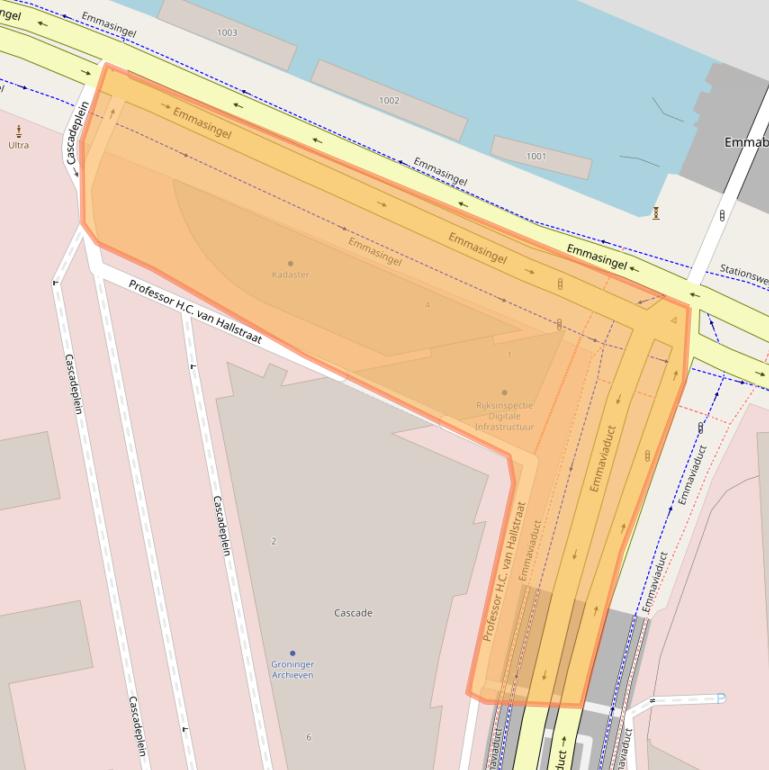 Kaart van postcodegebied 9726AH.