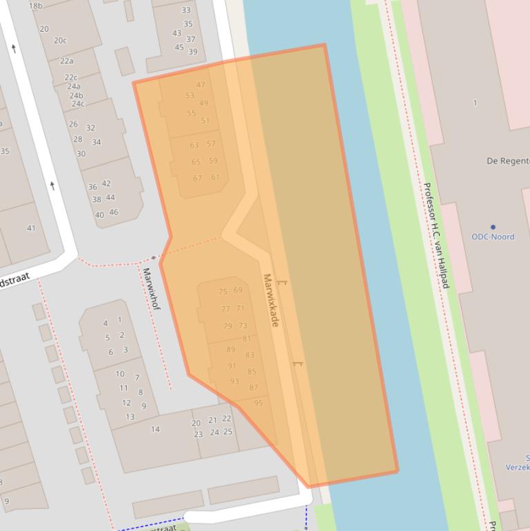 Kaart van postcodegebied 9726AV.