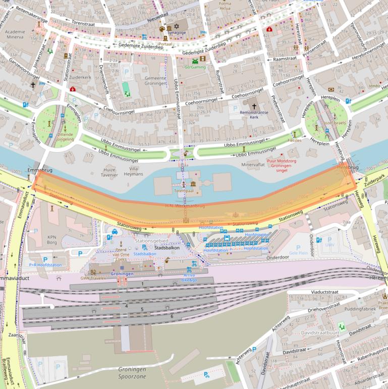 Kaart van postcodegebied 9726AZ.