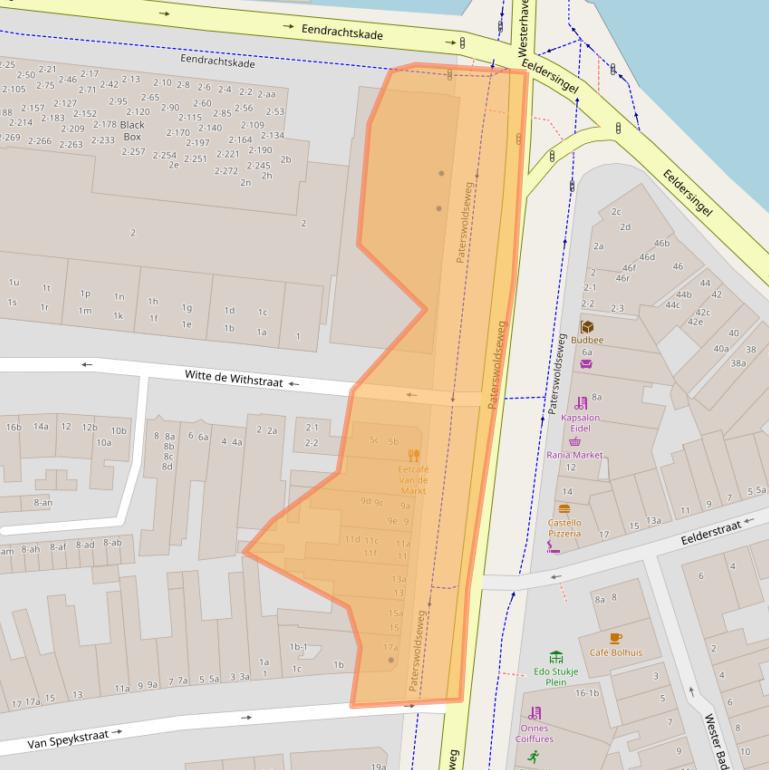Kaart van postcodegebied 9726BA.