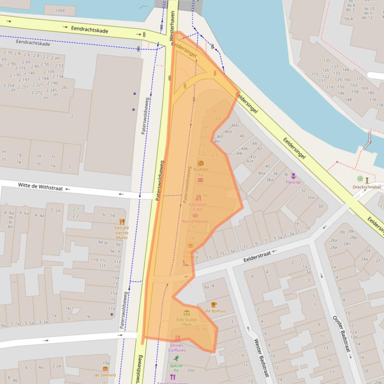 Kaart van postcodegebied 9726BC.