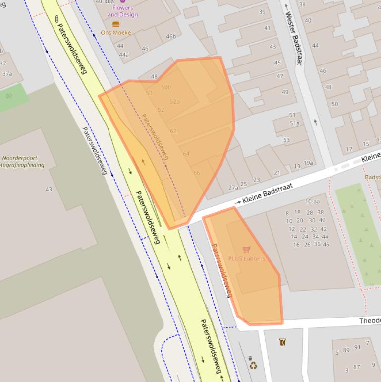 Kaart van postcodegebied 9726BG.