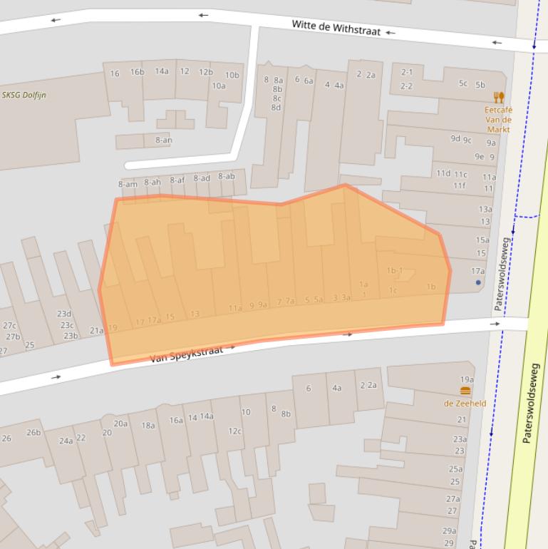Kaart van postcodegebied 9726BH.