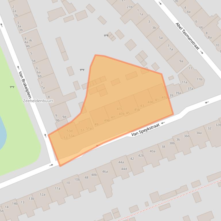 Kaart van postcodegebied 9726BK.