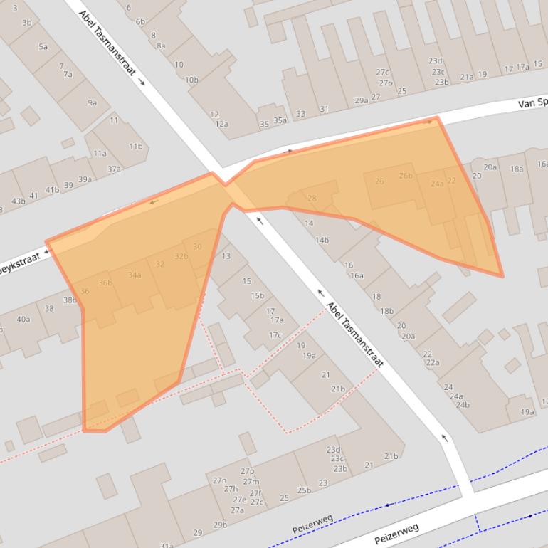 Kaart van postcodegebied 9726BM.