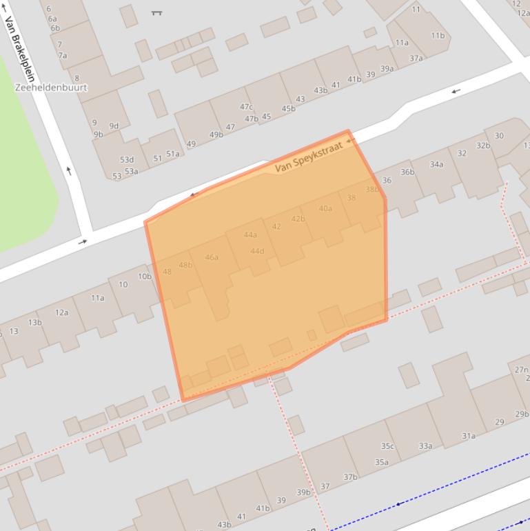 Kaart van postcodegebied 9726BN.