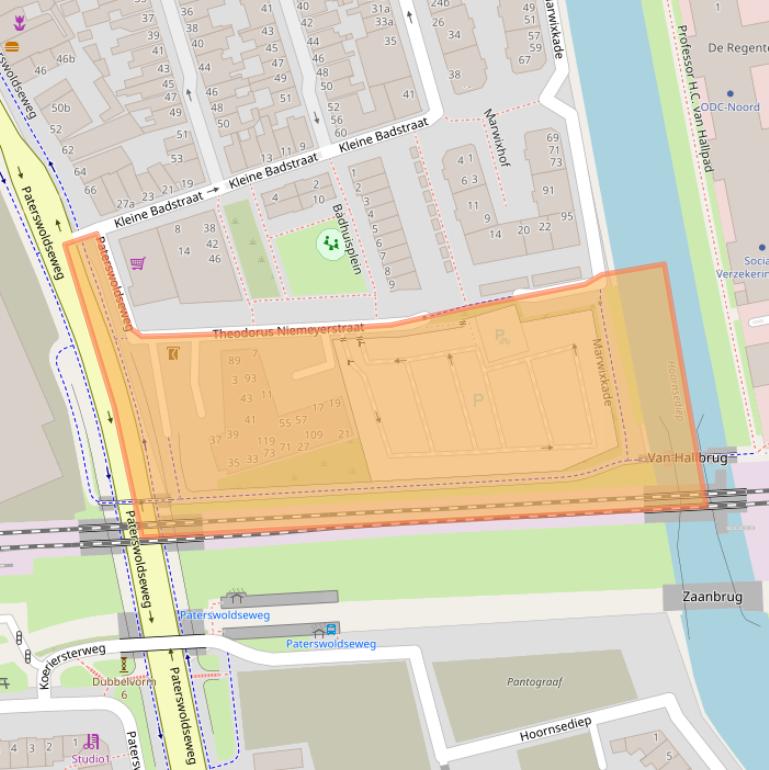 Kaart van postcodegebied 9726BR.