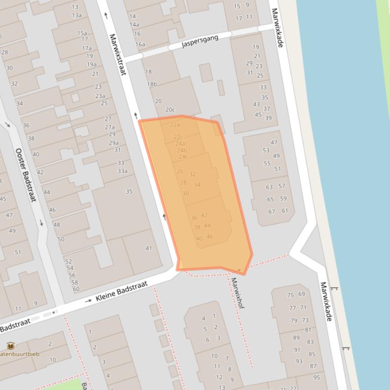 Kaart van postcodegebied 9726CE.