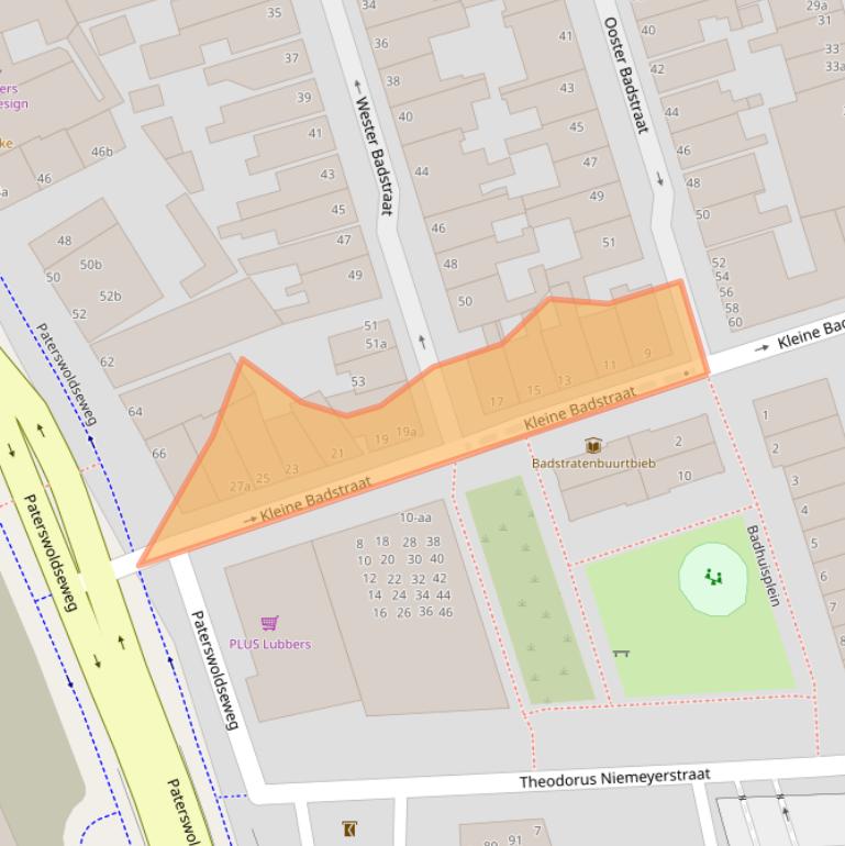 Kaart van postcodegebied 9726CG.