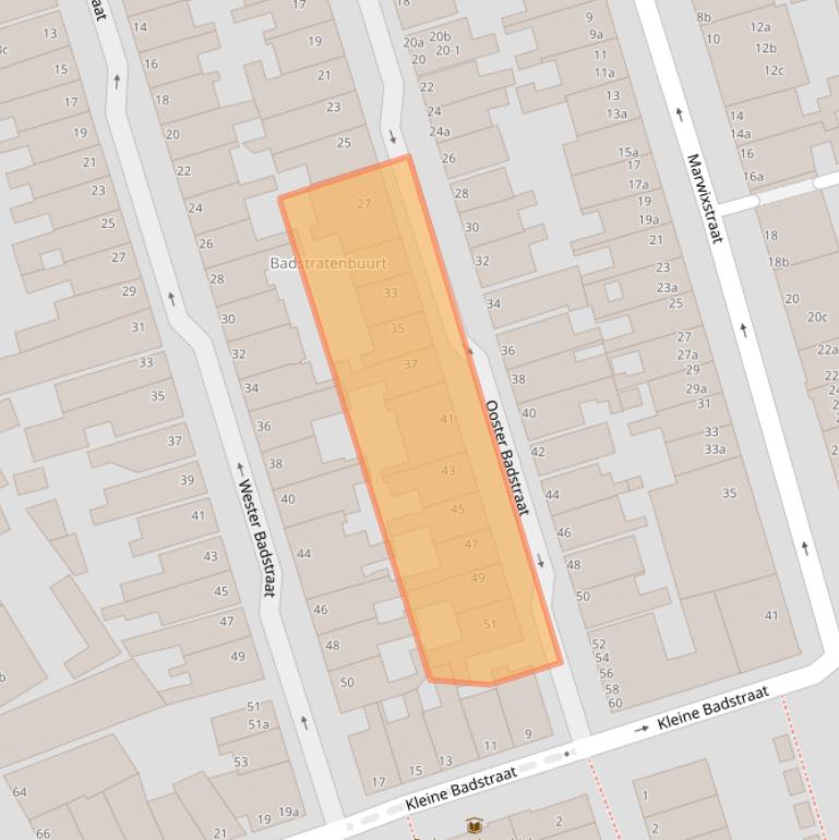 Kaart van postcodegebied 9726CK.
