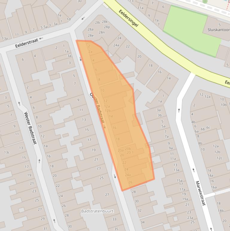 Kaart van postcodegebied 9726CL.
