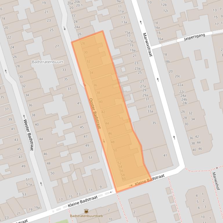 Kaart van postcodegebied 9726CM.