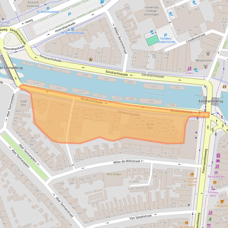 Kaart van postcodegebied 9726CW.