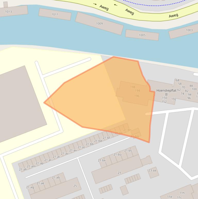 Kaart van postcodegebied 9726DG.