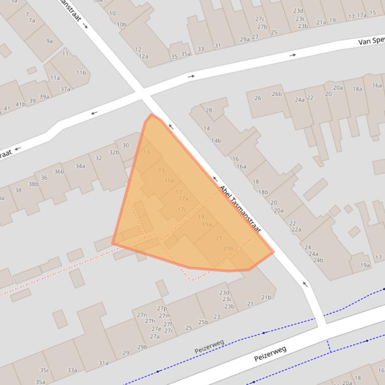 Kaart van postcodegebied 9726EG.