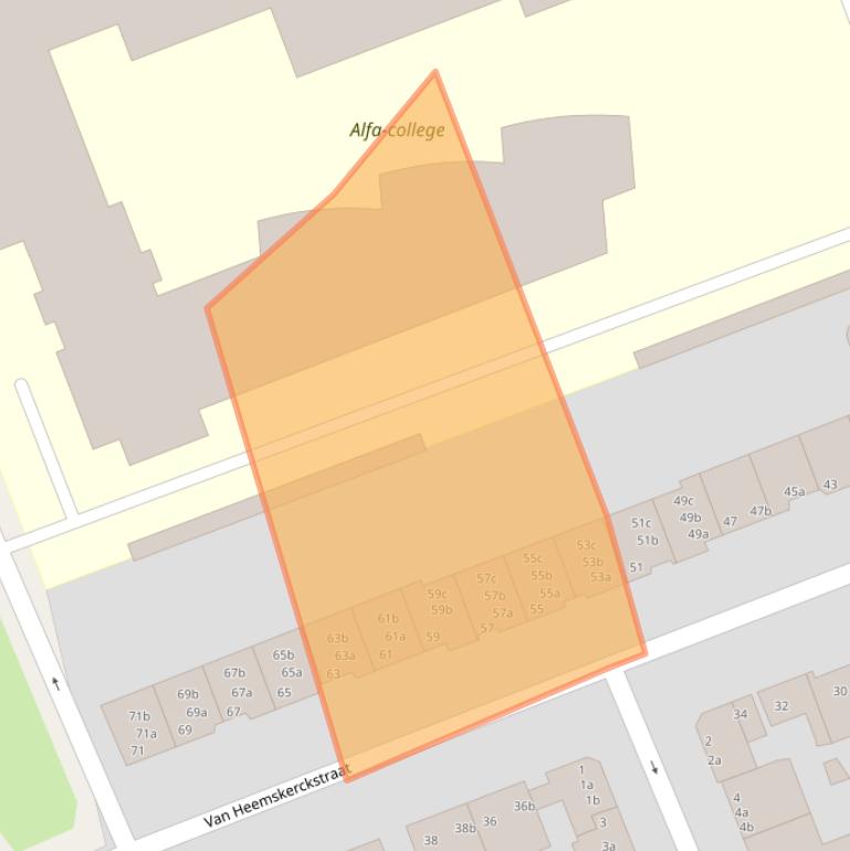 Kaart van postcodegebied 9726GG.