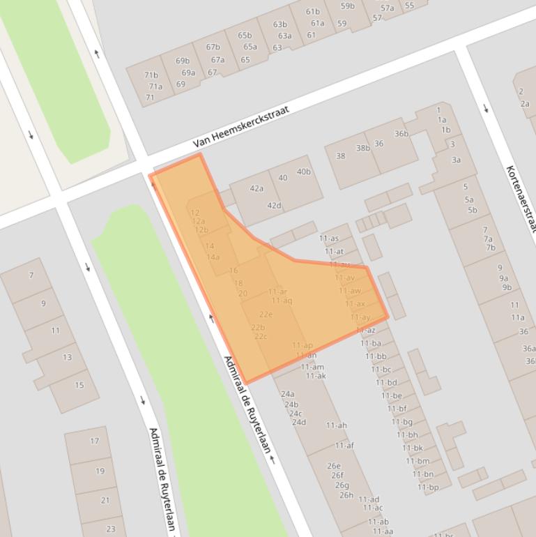 Kaart van postcodegebied 9726GS.