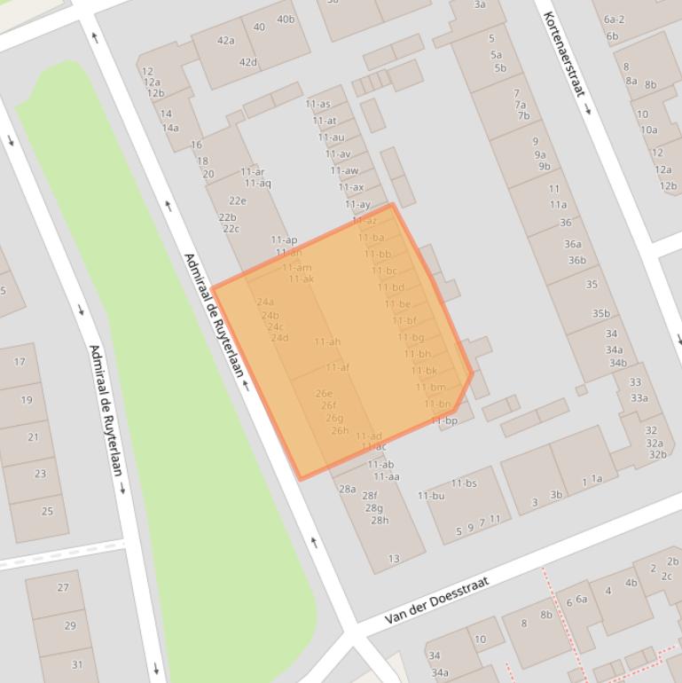 Kaart van postcodegebied 9726GT.