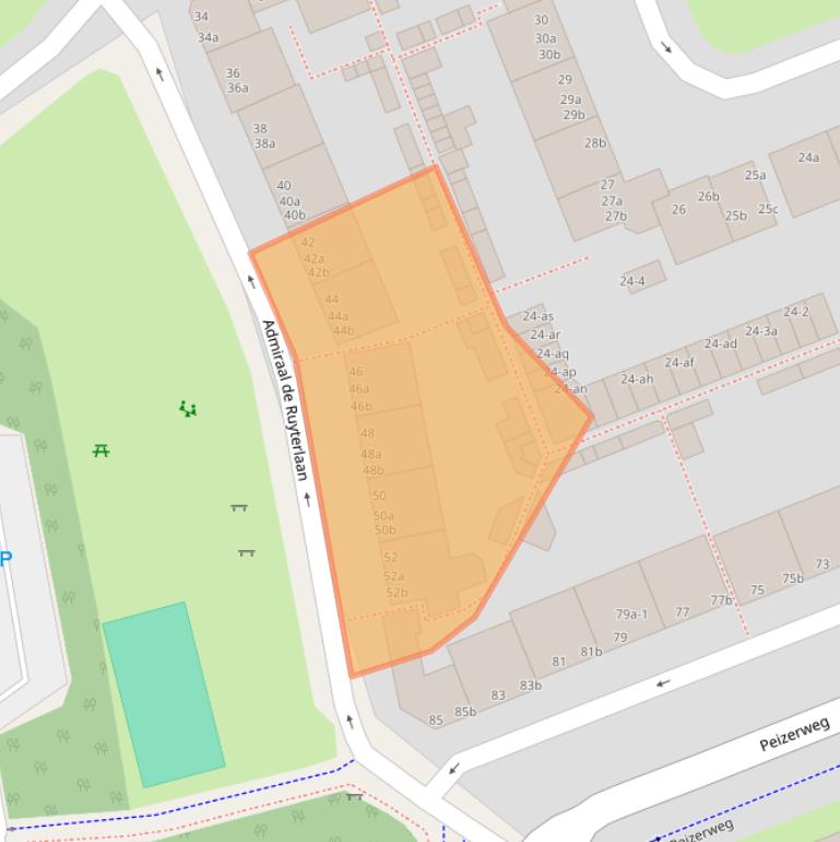 Kaart van postcodegebied 9726GW.