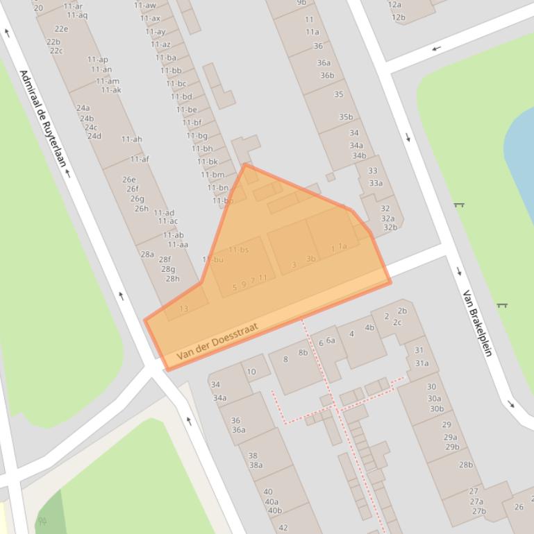 Kaart van postcodegebied 9726GX.