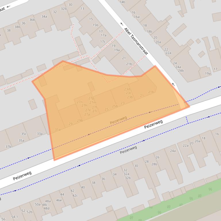 Kaart van postcodegebied 9726JB.