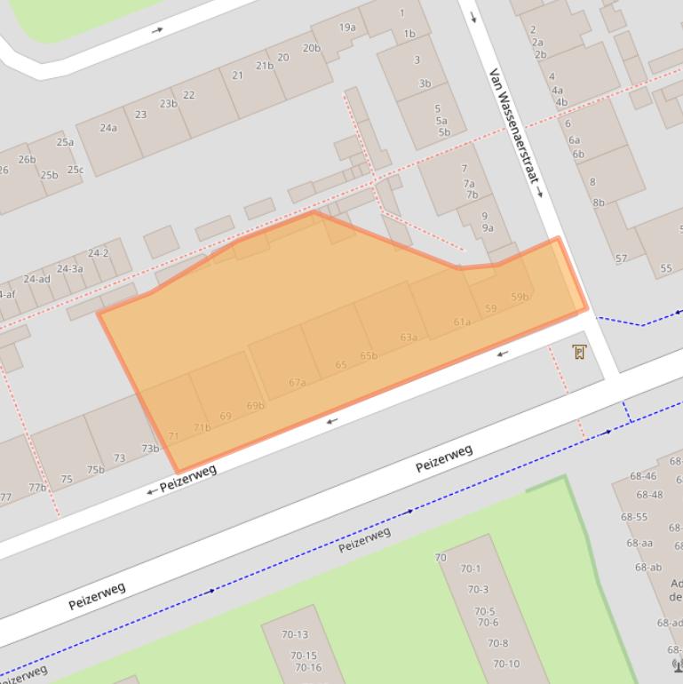 Kaart van postcodegebied 9726JE.