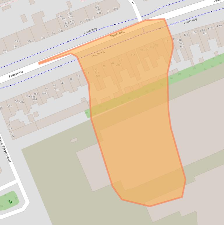 Kaart van postcodegebied 9726JJ.